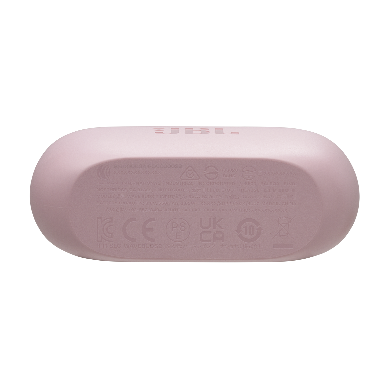 JBL Wave Buds 2 - Pink - True Wireless Noise Cancelling Earbuds - Bottom